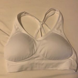 AK white sports bra